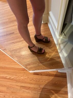 DKNY Platform Wedge Gold Shoes